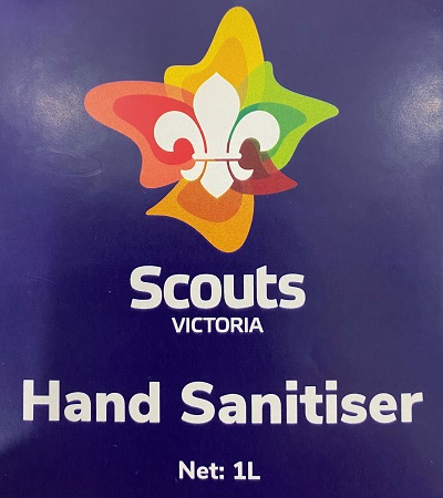 Scouts Victoria Hand Sanitiser Label