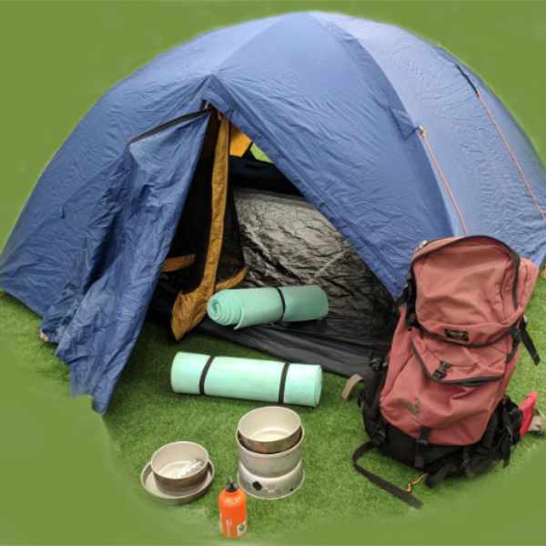 Hike tent roll pack trangia package for hire 