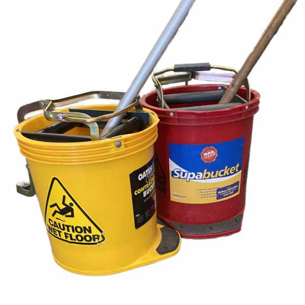 Mop and Buckets - Yellow and Red