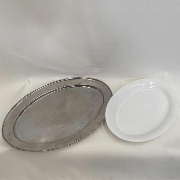 Serving platters - stainless steel and plastic
